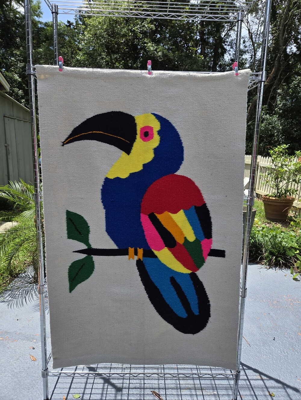 Handwoven Toucan Wool Wall Hanging